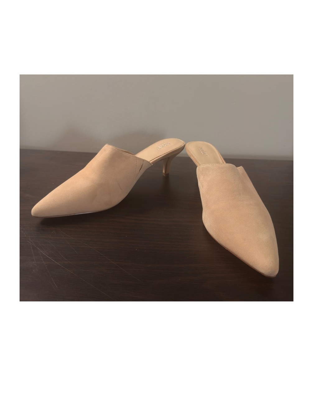 Botkier Tan Faux Suede Slip- On Mules Shoes Heels Size 8